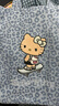 野兽派家居（tbh）三丽鸥Hello Kitty全棉烫钻托特包女士单肩包购物袋斜挎包 Kitty全棉烫钻托特包 牛仔豹纹 实拍图