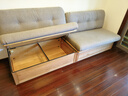 源氏木语实木卡座沙发简约橡木箱体沙发客厅小户型落地储物布沙发 2.4m带靠背沙发（烟栗棕仿棉麻） 实拍图