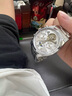 冠琴（GUANQIN）手表男机械表全自动镂空飞轮瑞士品质防水夜光皮带男士双日历手表 银色白面【明星代言】 实拍图