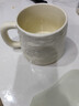 传旗水杯陶瓷马克杯咖啡杯办公杯子男女陶瓷杯简约石纹杯420ml奶油色 实拍图