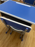 励耘家具  中小学生课桌椅写字桌家用小课桌学校培训班辅导班书桌升降学习桌 蓝色单人双柱方登(10套起拍) 实拍图