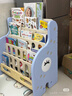 曼龙游戏围栏儿童书架绘本架宝宝玩具收纳架子储物柜子整理书架 维尔象五层书架-普鲁蓝 实拍图
