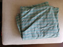 黄河口老粗布床单 A类粗布床单纯棉 手工全棉加厚被单 纯棉床单老粗布床单单件 条纹晴朗蓝 1.5米床用三件套( 1床单+2枕套) 实拍图