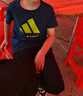 阿迪达斯（adidas）2025新款短袖儿童T恤夏季户外运动休闲百搭短袖 蓝+绿  140 实拍图
