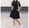FILA 斐乐官方女子针织连衣裙时尚修身POLO领短袖裙子 正黑色-BK 2XL (180) 96A 实拍图