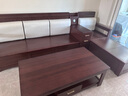 小木窝沙发  实木沙发客厅2026黑胡桃木家具大小户型新中式沙发冬夏两用 四人位+贵妃榻+中箱+茶几+电视柜 （下单送垫子） 实拍图