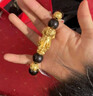 中国黄金（CHINA GOLD）足金六字真言转运珠3D硬金福字手链男女DIY串珠金钱珠送生日礼物 14mm福字珠 约1.4g 实拍图