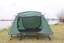 都格（Duge）（现货速发） 离地帐篷户外双人防暴雨免搭建野营加厚单人防晒露 军绿色（单人）+充气垫+睡袋 实拍图