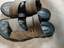 卡帝乐鳄鱼（CARTELO）软皮软底男士凉鞋夏季真皮2024开车两用拖鞋防滑防水防臭沙滩鞋子 灰色 43 实拍图