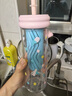 炊大皇吸管杯水杯女高颜值2025便携可爱tritan随行果汁杯淘淘粉650ml 实拍图