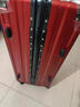 欧遥高颜值铝框行李箱可坐人男女学生潮流大容量拉杆箱加厚密码旅行箱 酒红色【铆钉加固铝合金款】 26英寸 【学生住宿】 实拍图
