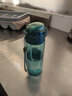 潮流个性塑料吸管杯学生运动水壶健身杯吸水杯便携防漏杯随手杯 标配600ml木叶绿+提绳【手感厚实】 实拍图