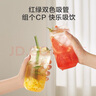 京东京造吸管可乐杯玻璃水杯大容量杯子咖啡啤酒牛奶泡茶杯500ml两只装 实拍图