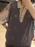 俞兆林母亲节中老年女装夏妈妈装七分袖刺绣针织冰丝T恤小衫 Y244T1782 实拍图