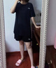 安踏女士运动套装夏季速干休闲短袖女t恤透气跑步羽毛球网球短裤女 基础黑（短袖） +基础黑（短裤） L 实拍图