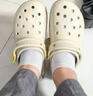 卡骆驰（crocs）女鞋厚底云朵洞洞鞋户外休闲时尚一脚蹬沙滩鞋 206750-100 37-38 实拍图