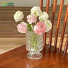 吕姆克玻璃花瓶摆件鲜花玫瑰满天星仿真假花插花瓶钻石浮雕高脚花瓶5592 实拍图