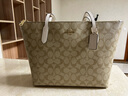 蔻驰（COACH）【官方授权店】奢侈品coach女包ZIP30托特包单肩Zip30送女友礼物 4455IMDQC卡其配白色 实拍图