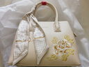 意尔康生日礼物大容量托特包刺绣包单肩斜挎女士手提包包包女款2025年白 实拍图