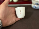 极素茶杯德化羊脂玉功夫茶具小茶杯白玉陶瓷泡茶杯子薄胎白酒杯带字禅意家用客厅个人品茗杯主人杯单杯 金字凝香杯-如意 实拍图