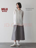 无印良品（MUJI）女式 汉麻棉轻便长裙 长半身裙女裙子 25年夏季女装 BE1VBC5S 灰色条纹 L （165/70A） 实拍图
