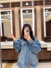 Levi's商场同款® 李维斯女士美式复古风翻领牛仔夹克外套A1743 蓝色 M 实拍图