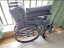 鱼跃(yuwell)轮椅车H051折叠老人轻便旅行手推车钢管免充气胎代步车 实拍图
