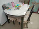坞里岩板餐桌椅组合现代简约轻奢家用小户型饭桌变圆桌实木餐桌可伸缩 亮光皎月白桌面+黑白框架【升级舒适皮椅】 1.35米 一桌六椅【加厚款】 实拍图