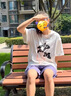 WASSUP HERMU冰丝短裤男夏季薄款速干户外梭织沙滩运动港风休闲潮流直筒五分裤 米白色 XL （推荐116-128斤） 实拍图