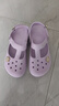 漂步洞洞鞋女凉鞋厚底花园凉拖鞋平底防滑孕妇户外涉水包头休闲沙滩鞋 浅紫色 38 实拍图