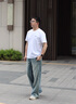 gxg.jeans男装  多色字母绣花基础凉感休闲圆领短袖T恤男 25年夏新品 白色 L (175) 实拍图