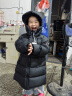 保姆鹅  儿童羽绒服宝宝中长款护脸加厚鸭绒外套防风保暖童装冬装 炭黑 120 实拍图
