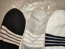 欧蓝薇雅（OULANWEIYA）少女士短袜子吸汗薄款春夏季短筒船袜学生条纹黑白情侣袜 随机色 1双 均码 实拍图