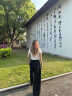 OLDER SEA丹宁深蓝阔腿牛仔裤女2025年春夏新款宽松休闲慵懒垂感拖地裤子女 丹宁深蓝色 S 建议85-100斤 实拍图