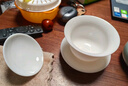 兮元记羊脂玉瓷三才盖碗茶杯德化白瓷单个大号陶瓷泡茶碗三件套功夫茶具 明黄玉瓷马蹄盖碗【可悬停】 实拍图