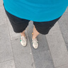 重磅纯棉短袖t恤女半袖打底衫修身百搭显瘦圆领收腰上衣t恤衫短款 湖蓝色 L 建议：115-125 实拍图