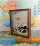 老秀馆蜀绣熊猫伴手礼双面刺绣摆件工艺品中国特色礼物送老外出国纪念品 胡桃木外框-竹子熊猫（JD发货） 实拍图