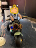 贝趣儿童电动车摩托车1-3-6岁宝宝三轮车小孩玩具车可坐人遥控电瓶车 超大复古绿【遥控双驱+音乐+礼包 1-7岁生日周岁六一儿童节礼物 实拍图