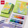 得力（deli）水粉颜料24色5ml带画刷画画美术专用水粉画学生儿童绘画考试涂鸦男孩女孩礼物彩绘套装HS314-24 实拍图