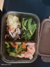 希乐扣高硼硅耐热玻璃饭盒上班族带饭可微波炉便当盒保鲜盒 琥珀三隔+包 实拍图