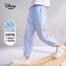 迪士尼（DISNEY）儿童女童凉感长裤防蚊舒弹梭织束脚运动裤子24夏DB321ME12蓝140 实拍图