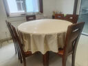 批发防水防油防刮免洗餐桌布加厚PVC酒店餐厅宴会饭店台布大圆桌 叶子米黄（加厚） 200cm圆形桌布 实拍图