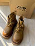 ZHR马丁靴女户外登山耐磨女靴美拉德风轻便厚底靴子女 JT28 黄色 37 实拍图