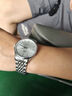 上海手表男自动机械表国产男士品牌商务钢带腕表日历防水送男友礼物 银壳白盘【40MM表盘 简约经典】 实拍图