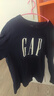 Gap男女装2025春季新款纯棉印花大logo宽松长袖T恤美版725634 海军蓝 XS 美码 S亚洲码175/88A 实拍图