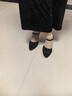 卓妮拉（ZHUOnILA）真皮高跟防水台粗跟厚底透气凉鞋女黑色镶钻包头旗袍走秀百搭凉鞋 黑色7CM 36 实拍图