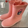 牧萌儿童雨鞋男女童防水立体学院风雨靴幼儿园女孩卡通鞋 少女粉 27码 实拍图
