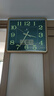 七王星国潮时尚客厅大挂钟静声钟表万年历夜光钟表家用壁挂表电子石英钟 方形智能机芯墨绿夜光带日历 13英寸 长33高30厘米 实拍图