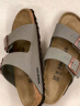 BIRKENSTOCK勃肯德国进口男女款经典舒适百搭软木Arizona双扣拖鞋 女款灰色 38 实拍图
