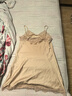 猫人女士睡衣女夏仿真丝睡裙带胸垫性感吊带裙蕾丝露背家居服卡其M 实拍图